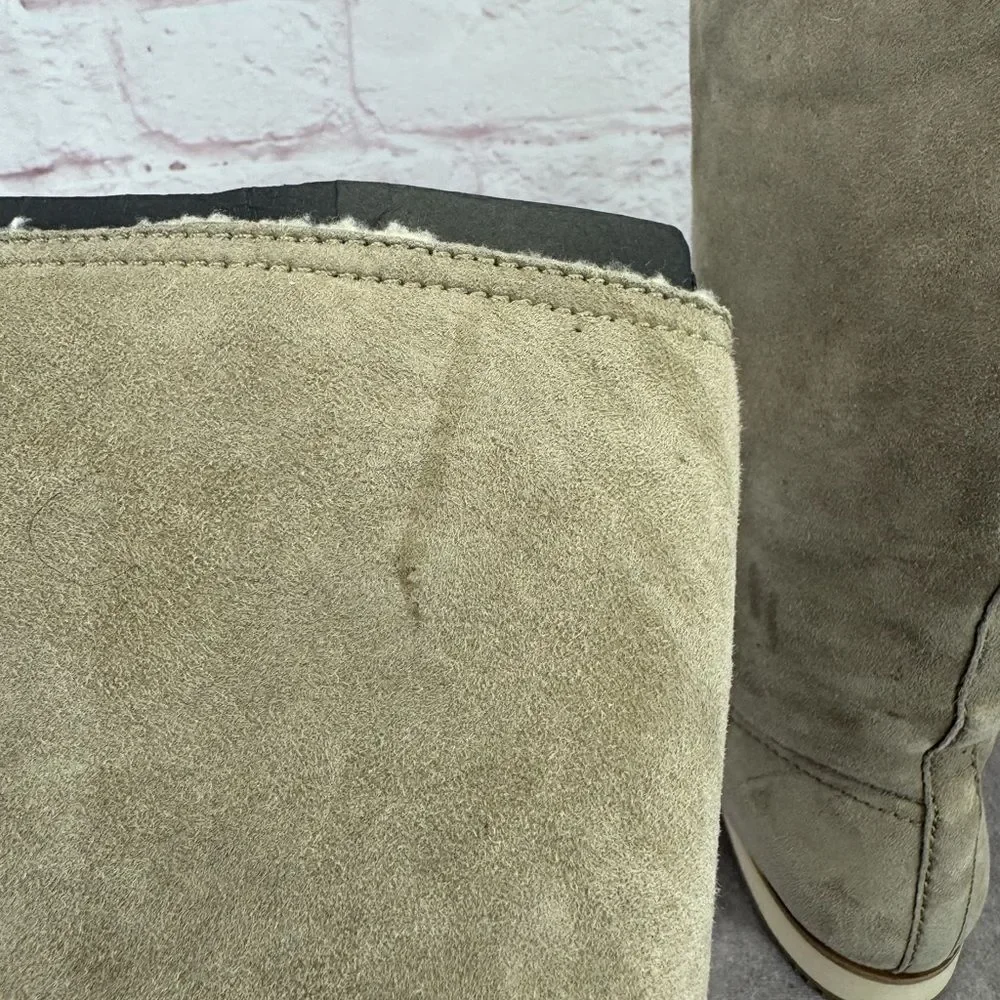 Prada Women's Calzature Donna Montone Fango Suede Sherpa Boots EU 39 / US 8.5